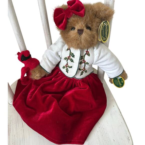 Bearington Bears collection “Scarlet Songbird” Musical Plays “o Holy Night” RARE - Picture 1 of 9